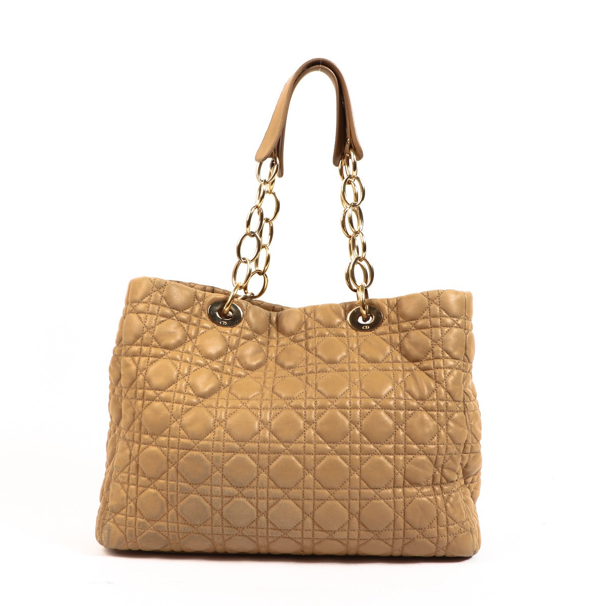 Christian Dior Beige Cannage Lady Dior Shopper Tote