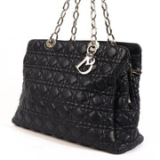 Christian Dior Dark Blue Cannage Soft Shpping Tote Bag