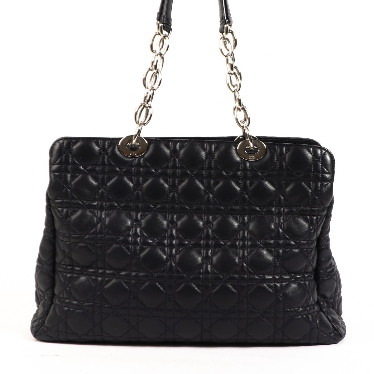 Christian Dior Dark Blue Cannage Soft Shpping Tote Bag