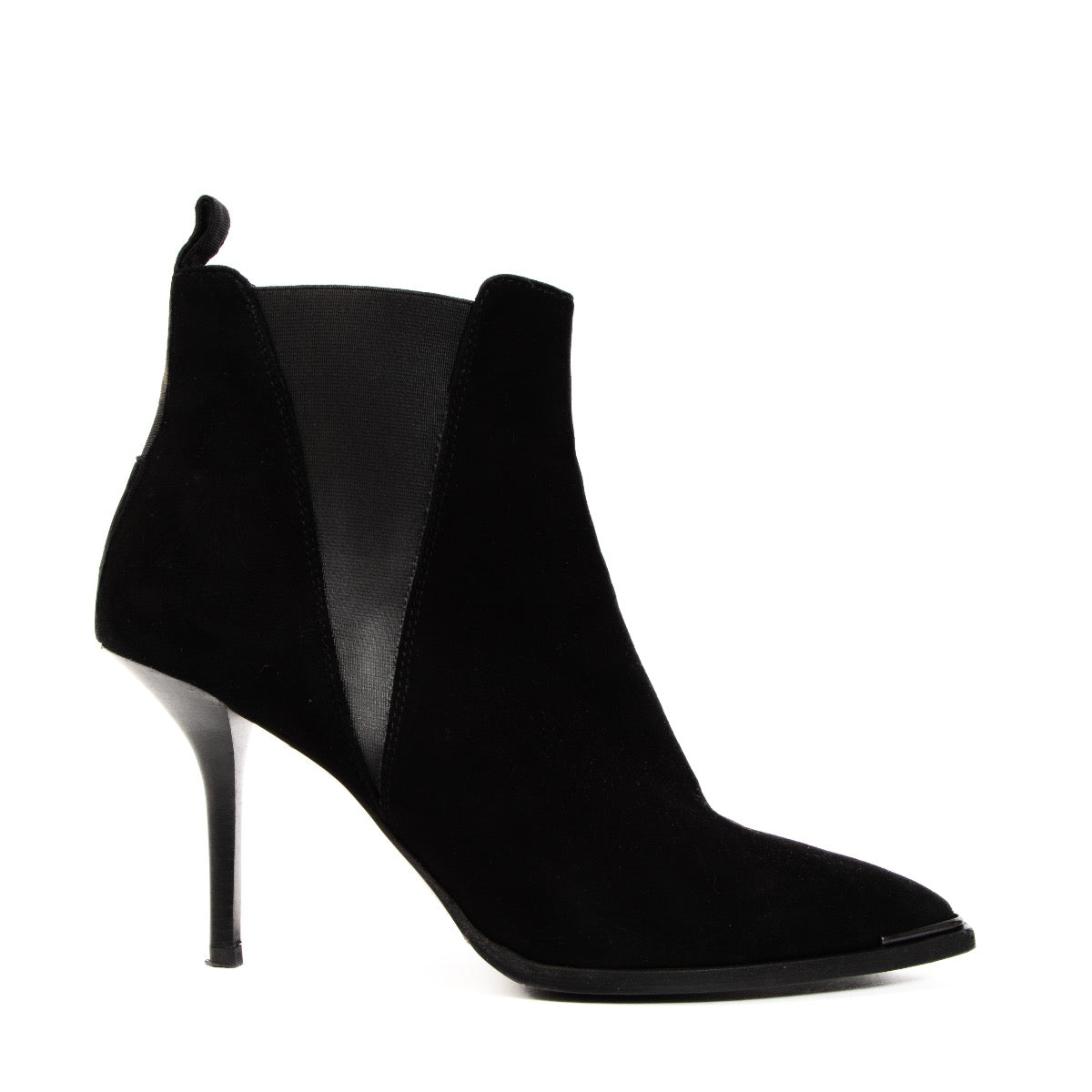 Shop authentic preloved Acne Studios Black Suede Jemma Stiletto Ankle Boots - Size 39 on Labellov.com