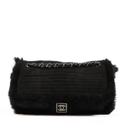 Chanel Black Mink Fur CC Flap Bag