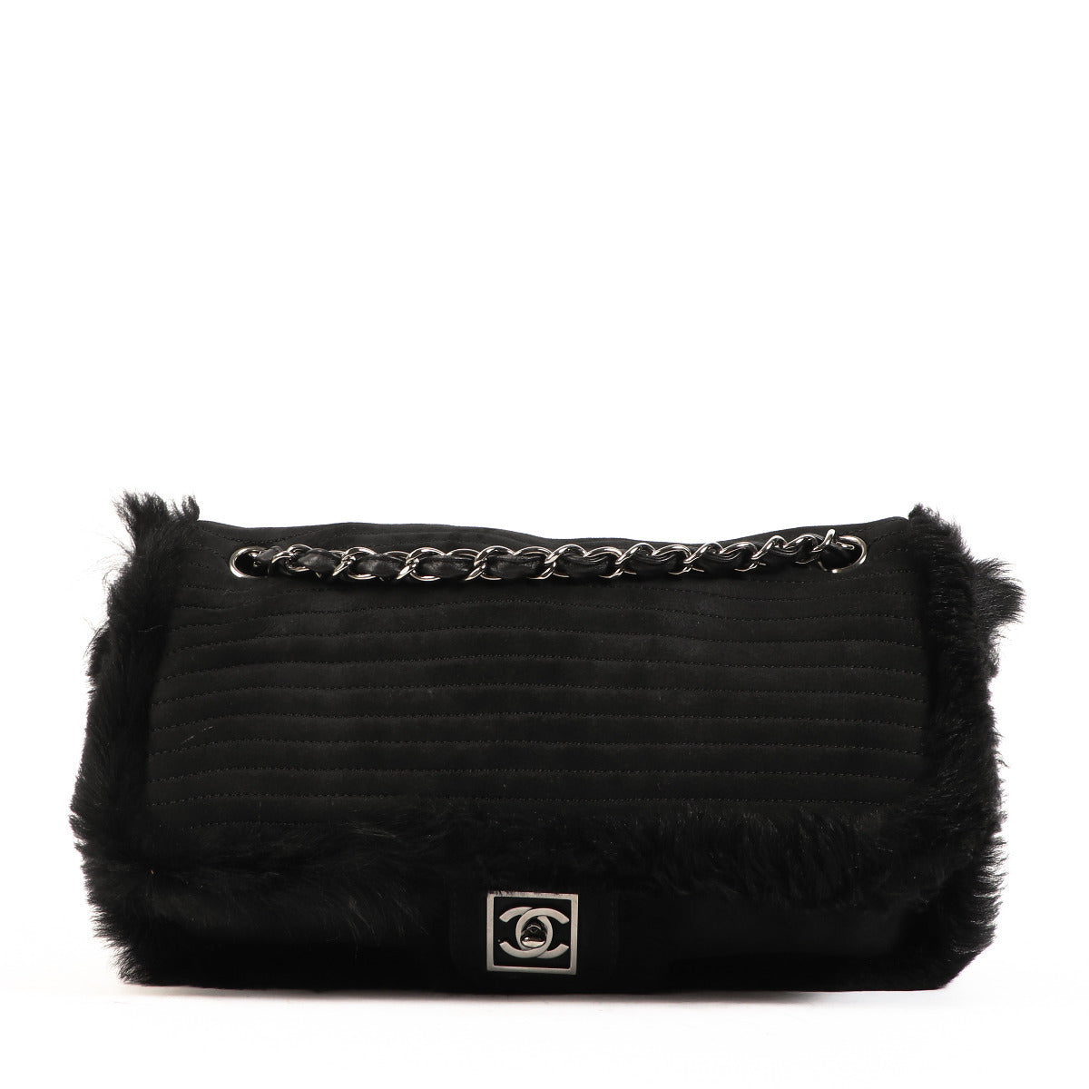 Chanel Black Mink Fur CC Flap Bag