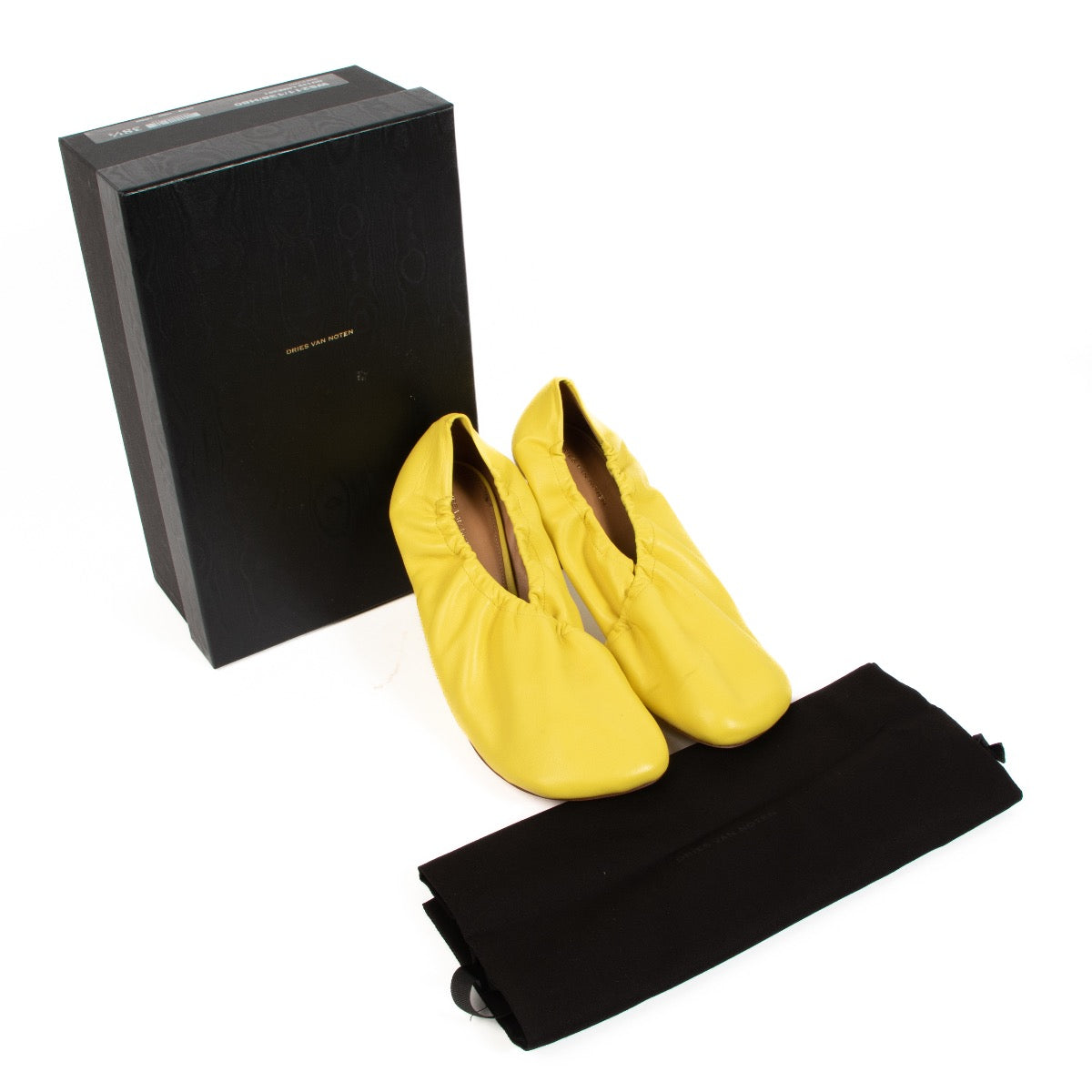 Shop authentic second hand Dries Van Noten Yellow Calfskin Leather Pumps - Size 38,5 on Labellov.com