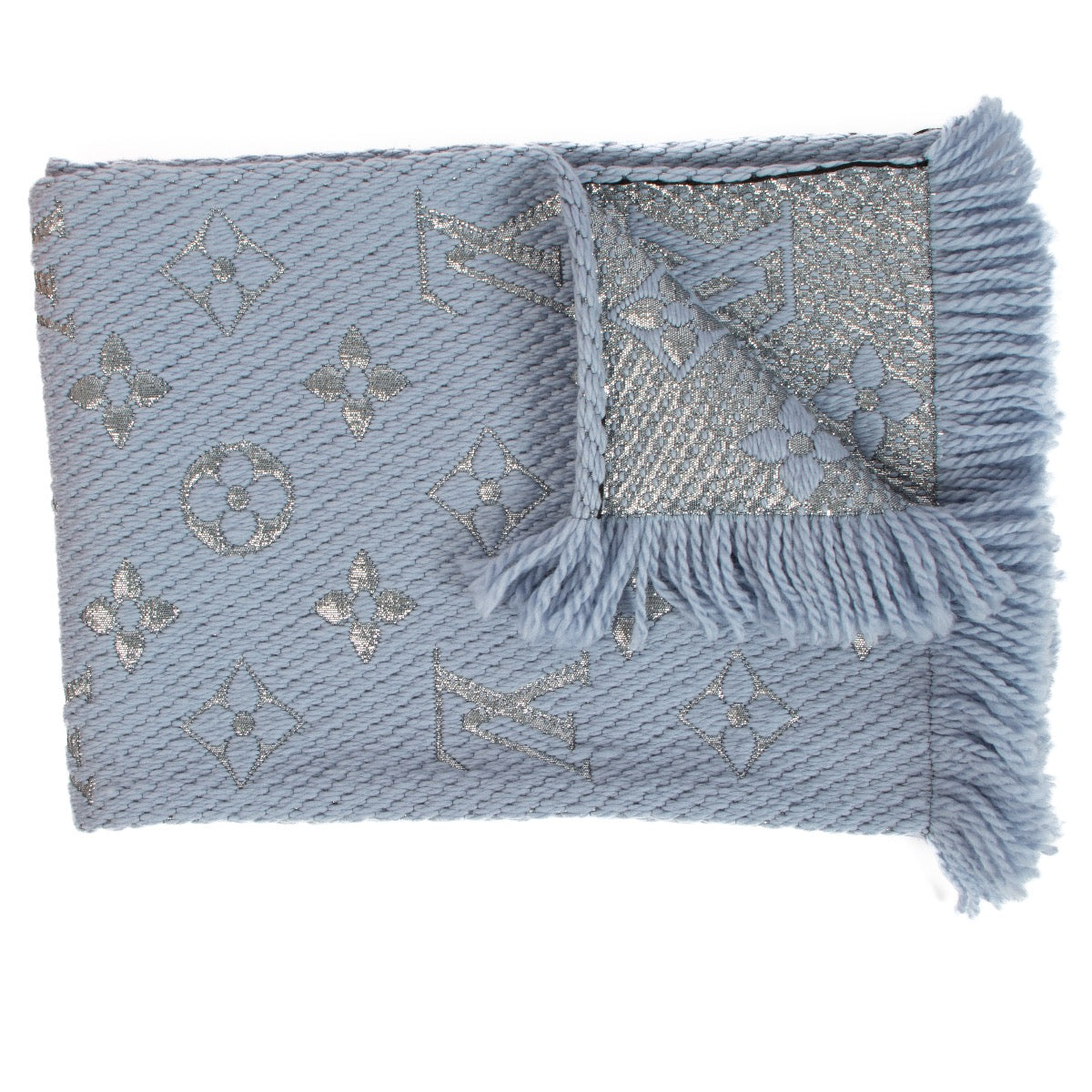 Écharpe Louis Vuitton Logomania Bleu/Argent