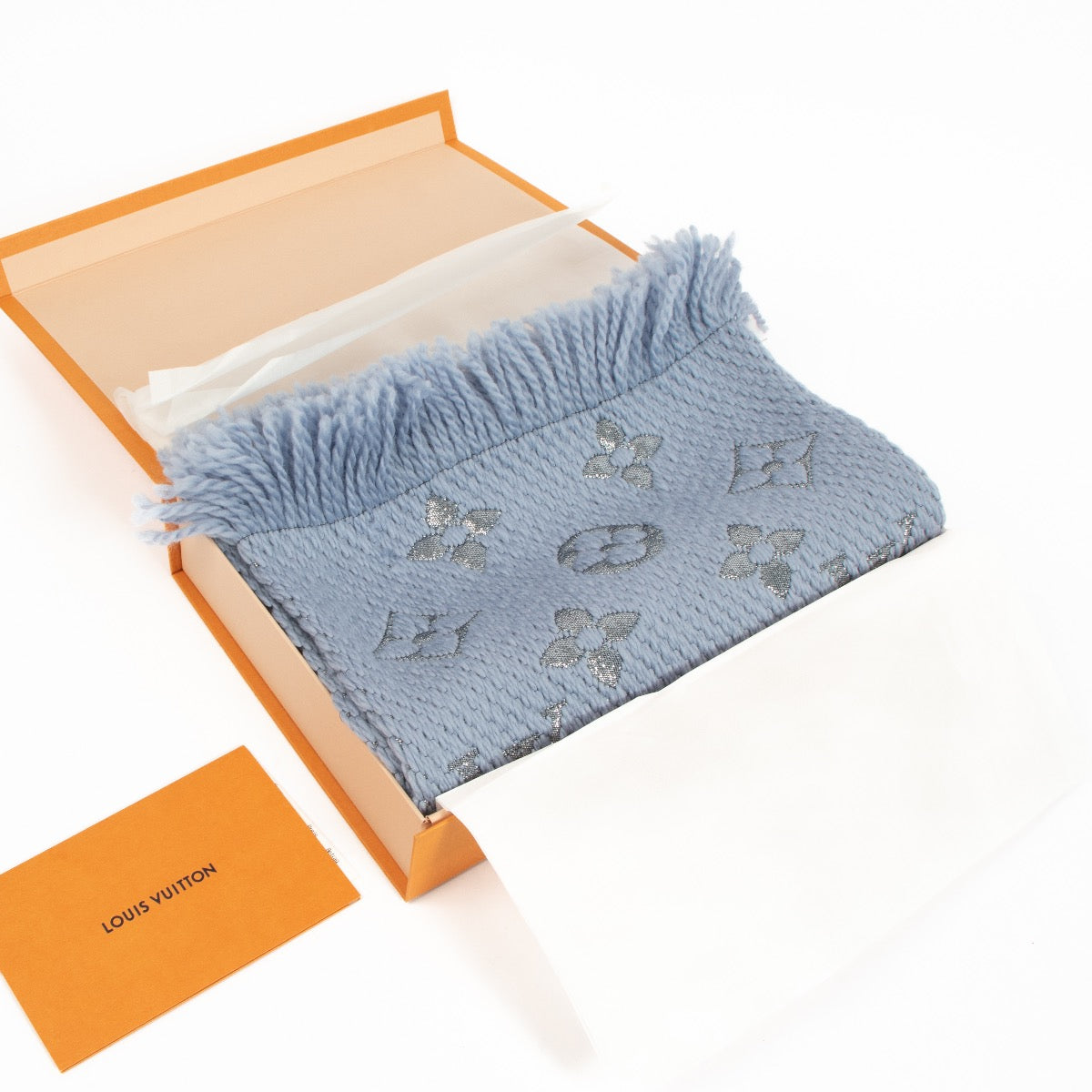 Écharpe Louis Vuitton Logomania Bleu/Argent