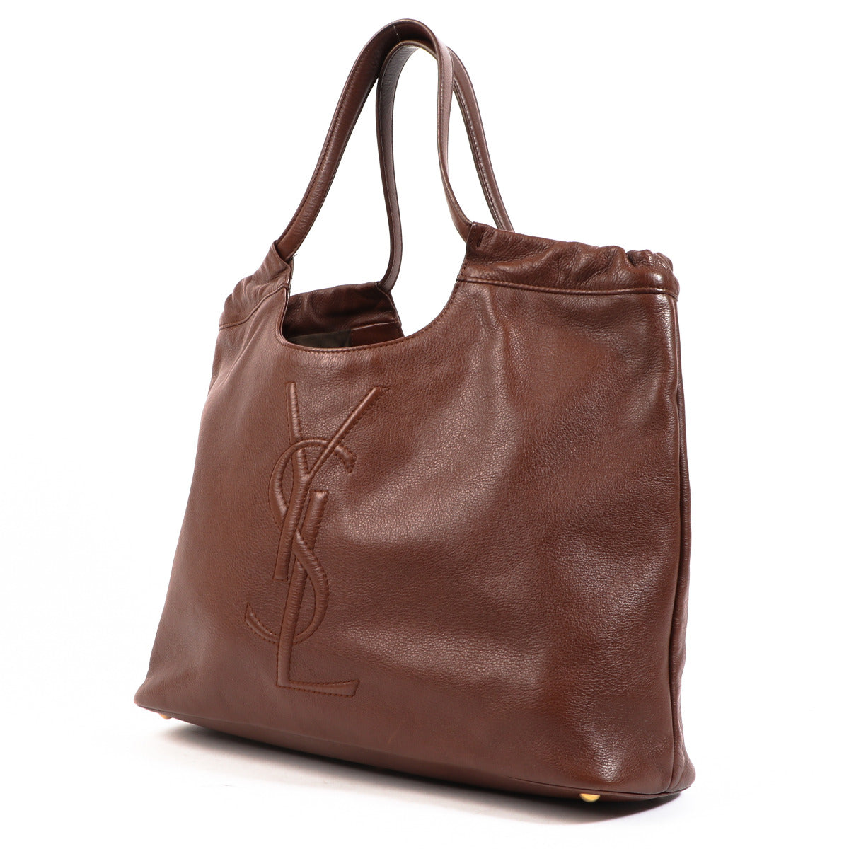 Aan de beste prijs Yves Saint Laurent Brown Leather Hobo Shoulder Bag te koop bij Labellov