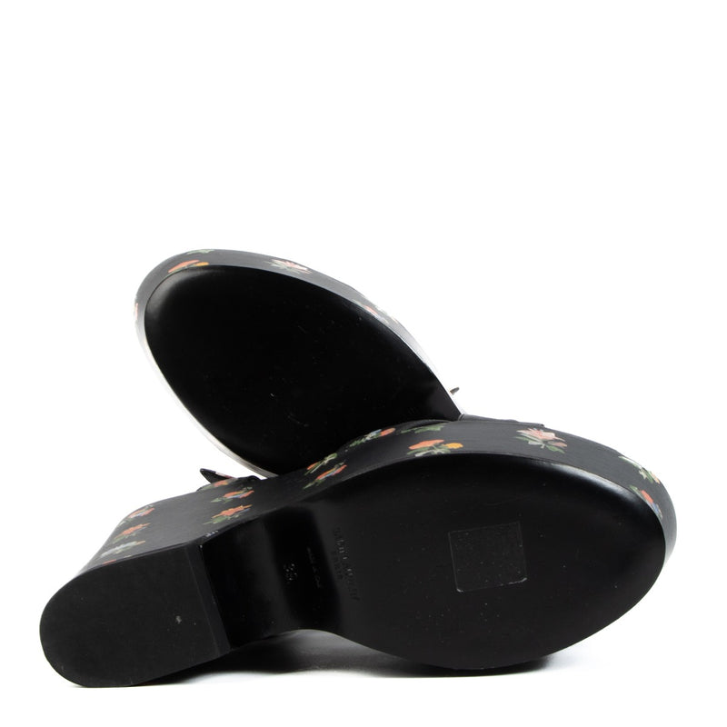Buy real authentic Saint Laurent Black Floral Grungy Sandals safe online in very good condition at labellov.com