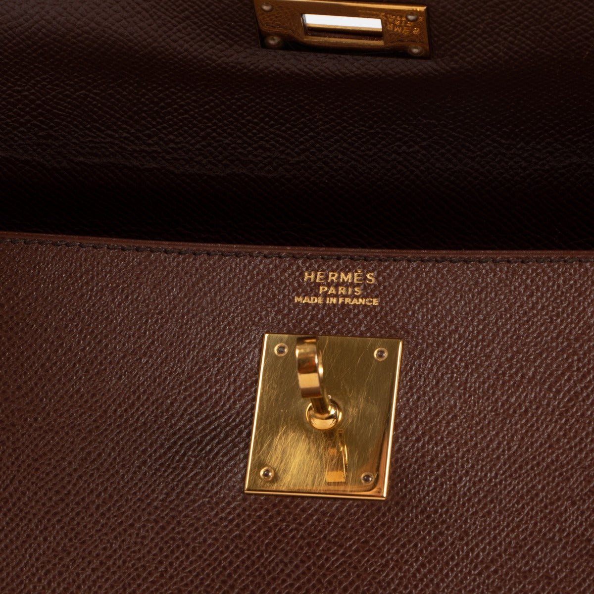 Hermès Kelly 32 Havane Courchevel GHW