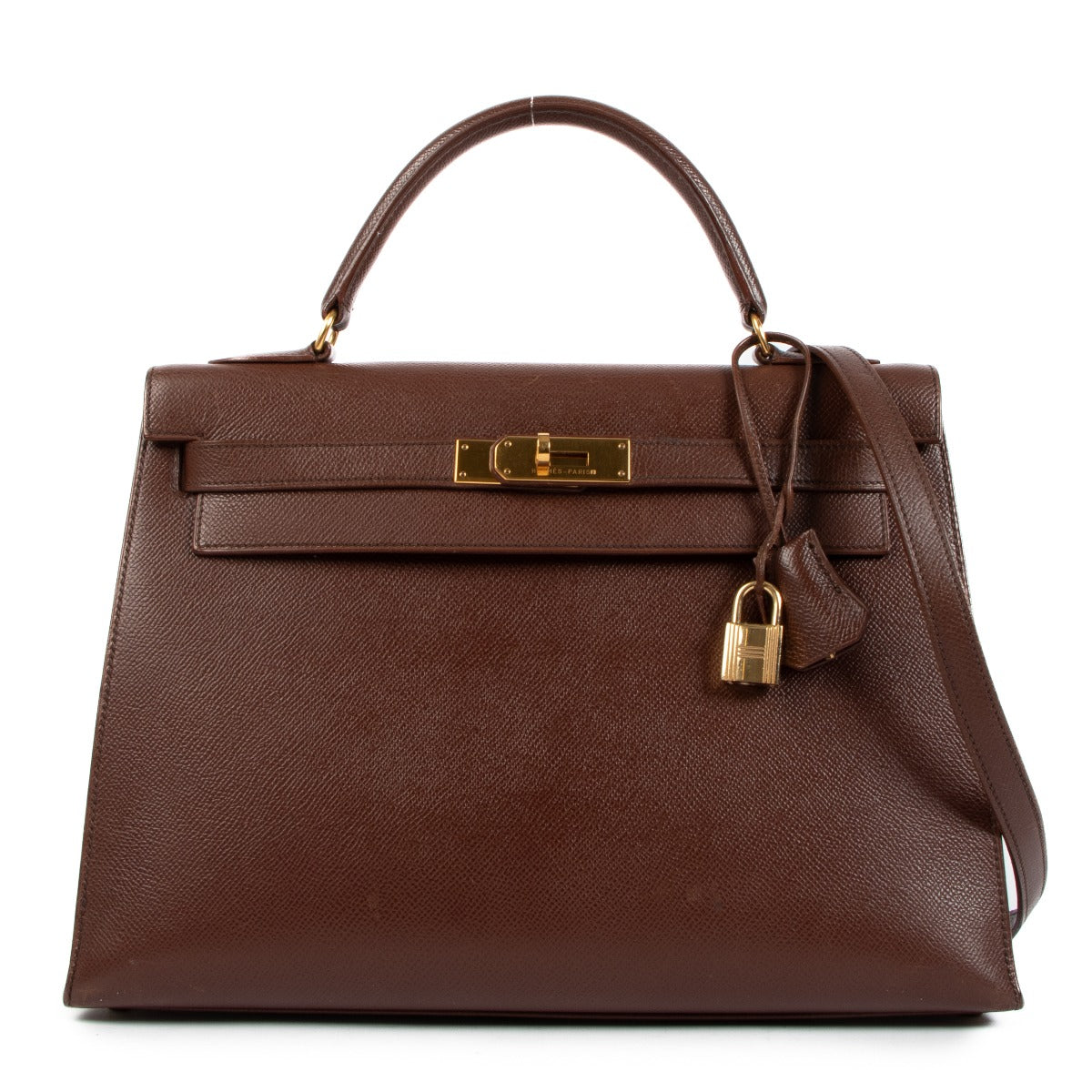 Hermès Kelly 32 Marron Foncé Courchevel Gold Hardware