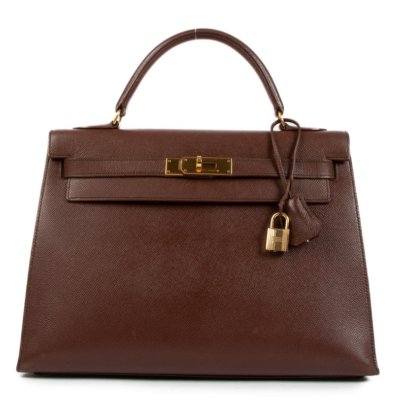 Hermès Kelly 32 Marron Foncé Courchevel Gold Hardware