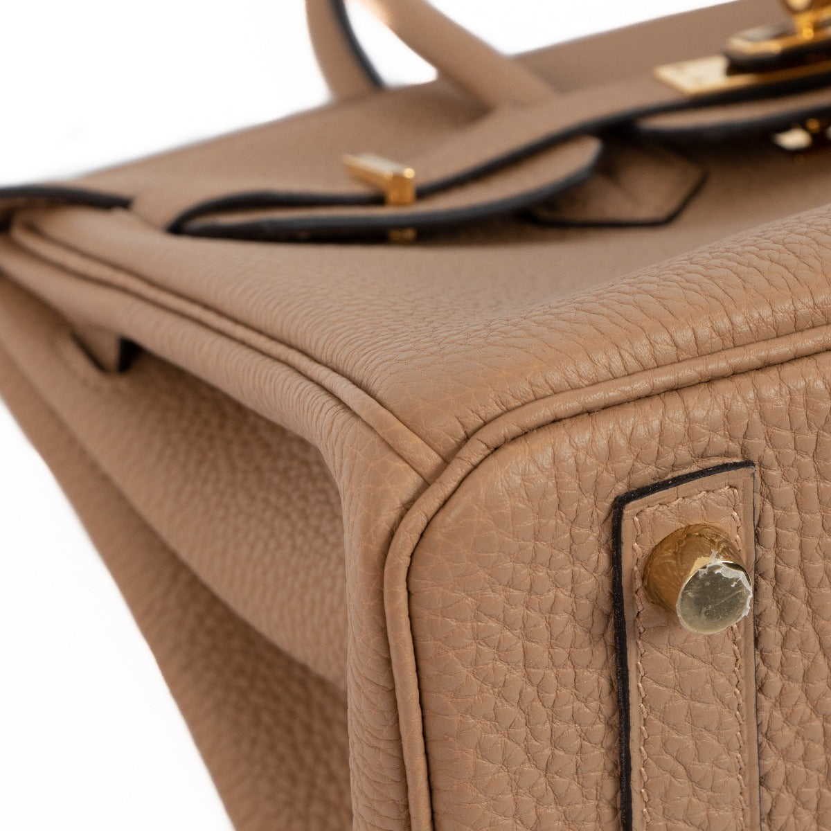 Authentic second hand Hermès Birkin 25 Chai Togo Gold Hardware on www.labellov.com