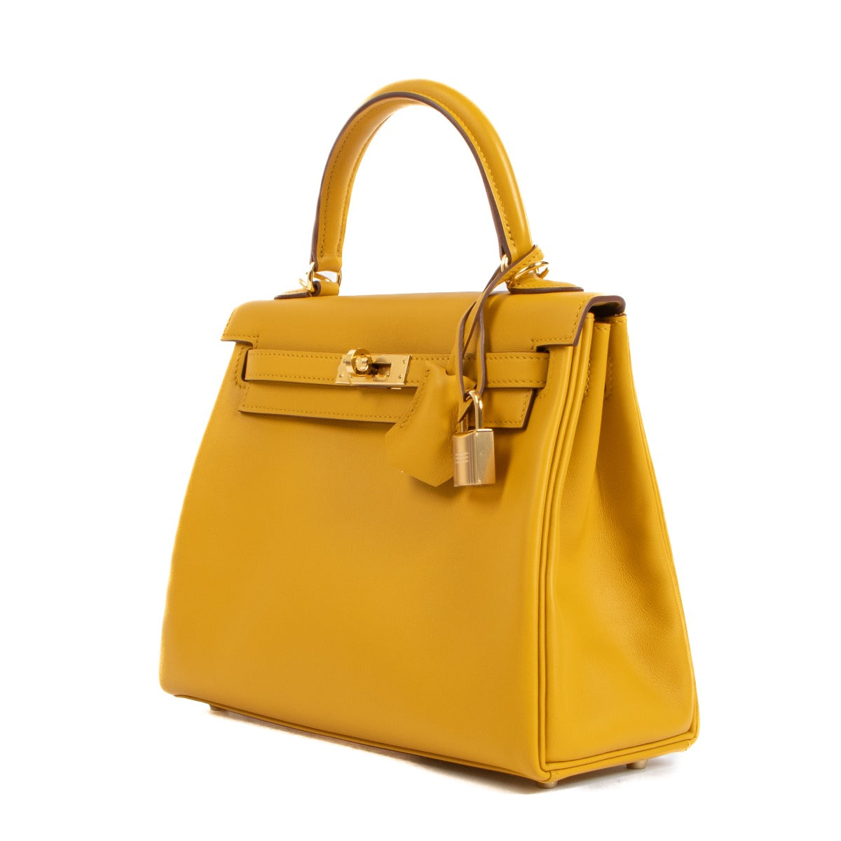 Shop authentic second hand pre-owned Hermès 2022 Kelly 25 Jaune Ambre Swift on www.labellov.com