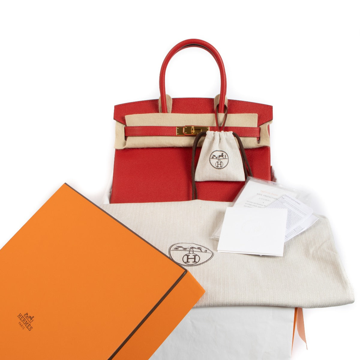 Hermès Birkin 30 Rouge Casaque Epsom GHW
