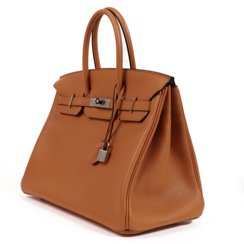 Hermès Birkin 35 Toffee Novillo/Toile H Sea, Surf and Fun PHW