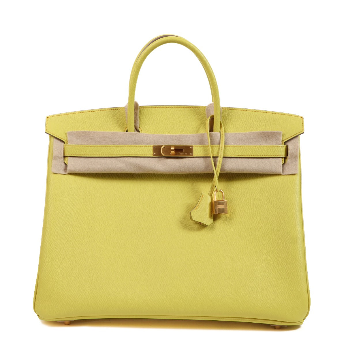 Authentic second hand Hermès HSS Birkin 40 Lime & Abricot Epsom brushed gold on www.labellov.com