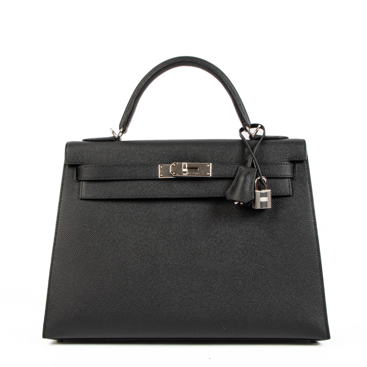 Hermès Kelly 32 Black Epsom Palladium Hardware