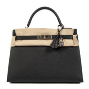 Hermès Kelly 32 Black Epsom Palladium Hardware