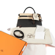Hermès Kelly 32 Black Epsom Palladium Hardware