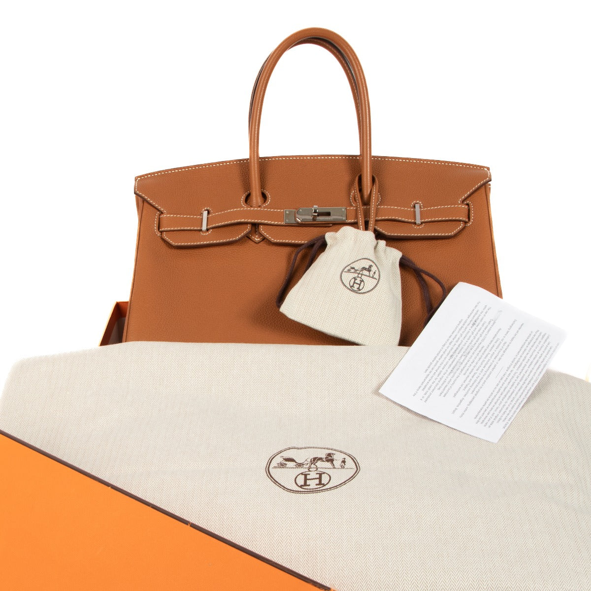 Authentic second hand pre-owned Hermès Birkin 35 Gold Togo Palladium Hardware on www.labellov.com