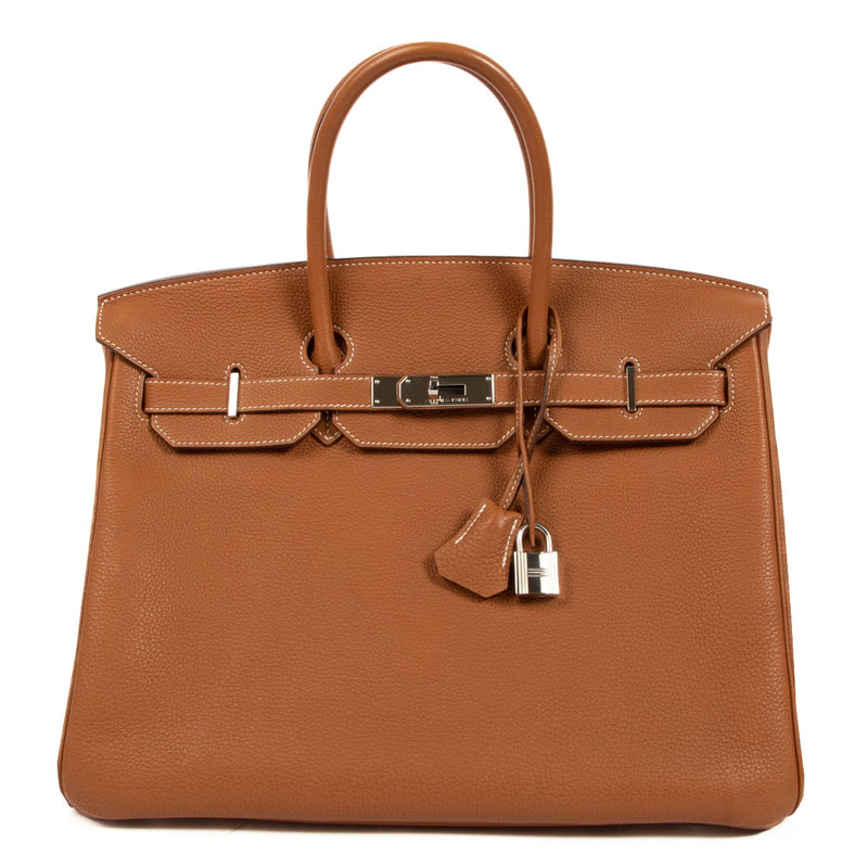 Authentic second hand pre-owned Hermès Birkin 35 Gold Togo Palladium Hardware on www.labellov.com