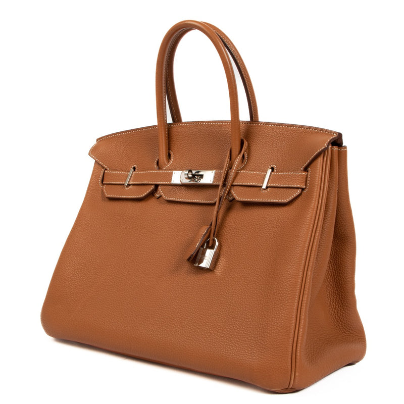 Authentic second hand pre-owned Hermès Birkin 35 Gold Togo Palladium Hardware on www.labellov.com