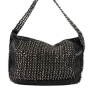 Chanel Black Lambskin Multi Chain Shoulder Bag