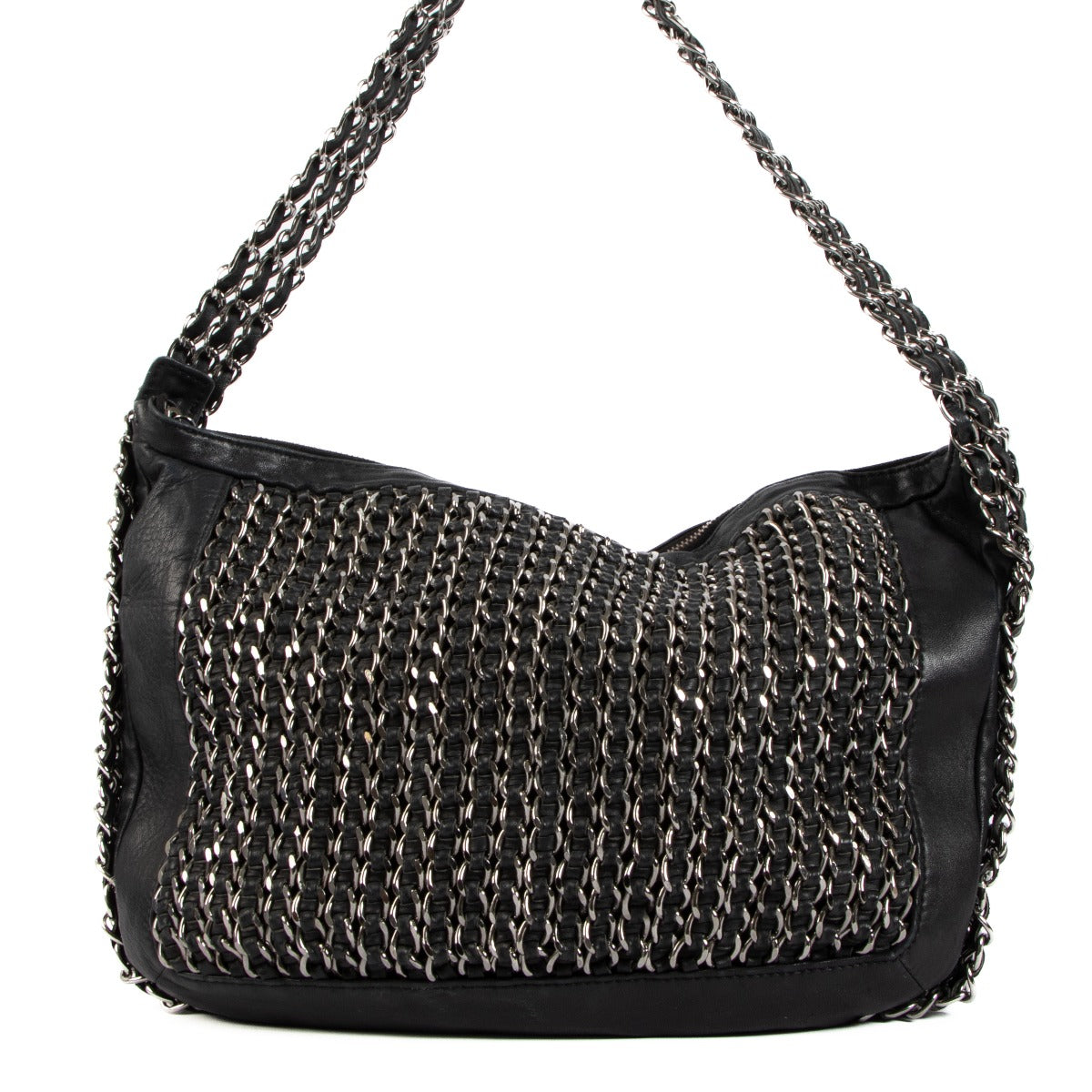 Chanel Black Lambskin Multi Chain Shoulder Bag