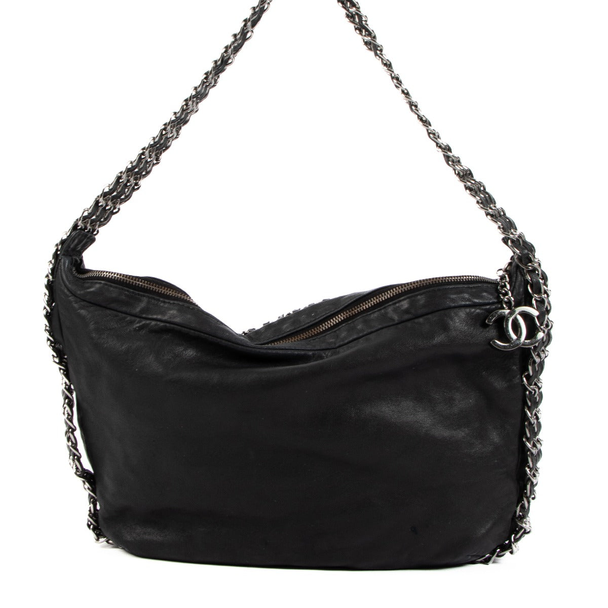Chanel Zwart Lamsleer Multi Chain Schoudertas