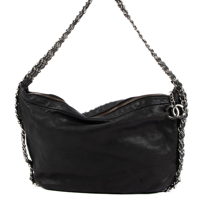 Chanel Zwart Lamsleer Multi Chain Schoudertas