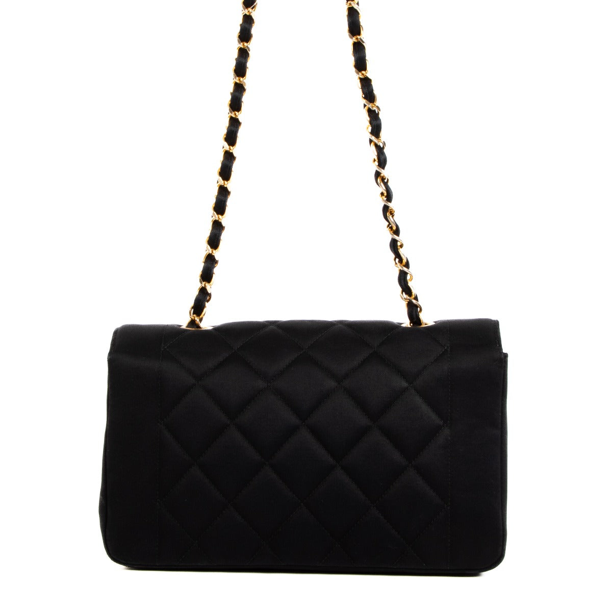 Chanel Black Satin Diana Classic Flap Bag