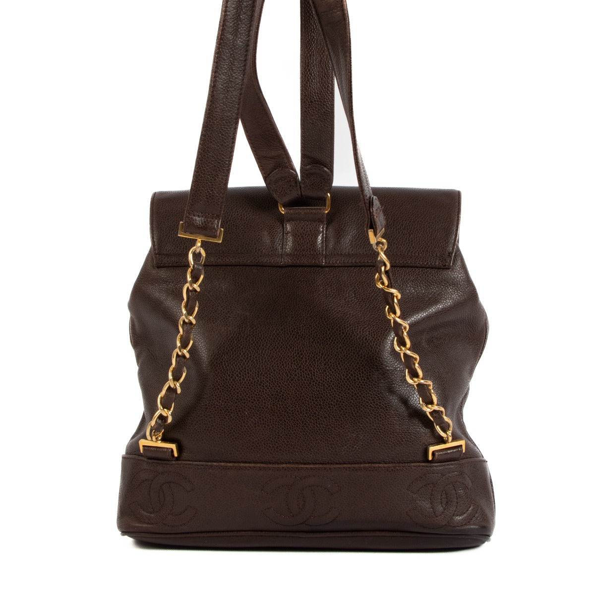 Chanel Brown Caviar Triple CC Vintage Backpack