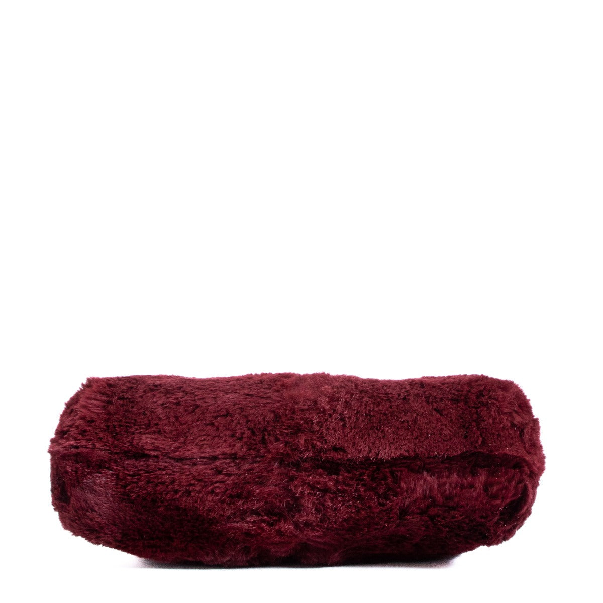 Chanel Burgundy Rabbit Fur Chain Clutch Bag