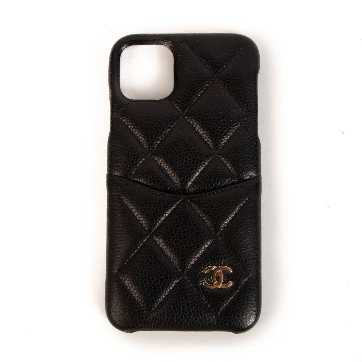 Chanel Black Caviar Leather iPhone 11 Pro Max Case