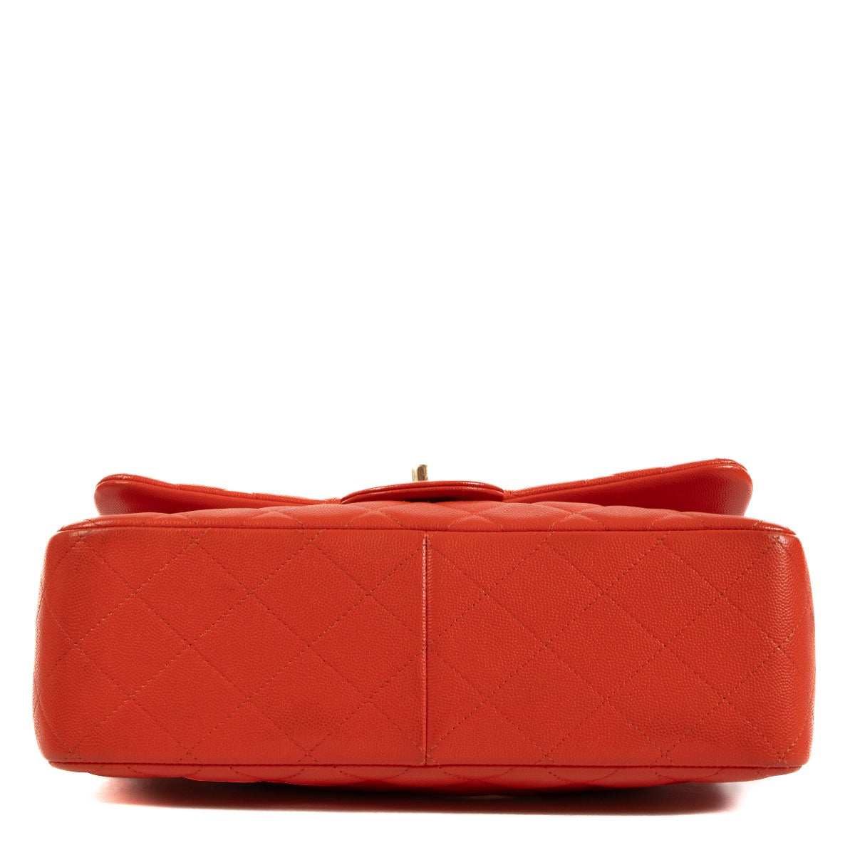 Chanel Coquelicot Caviar Leren Grote Klassieke Flap Tas