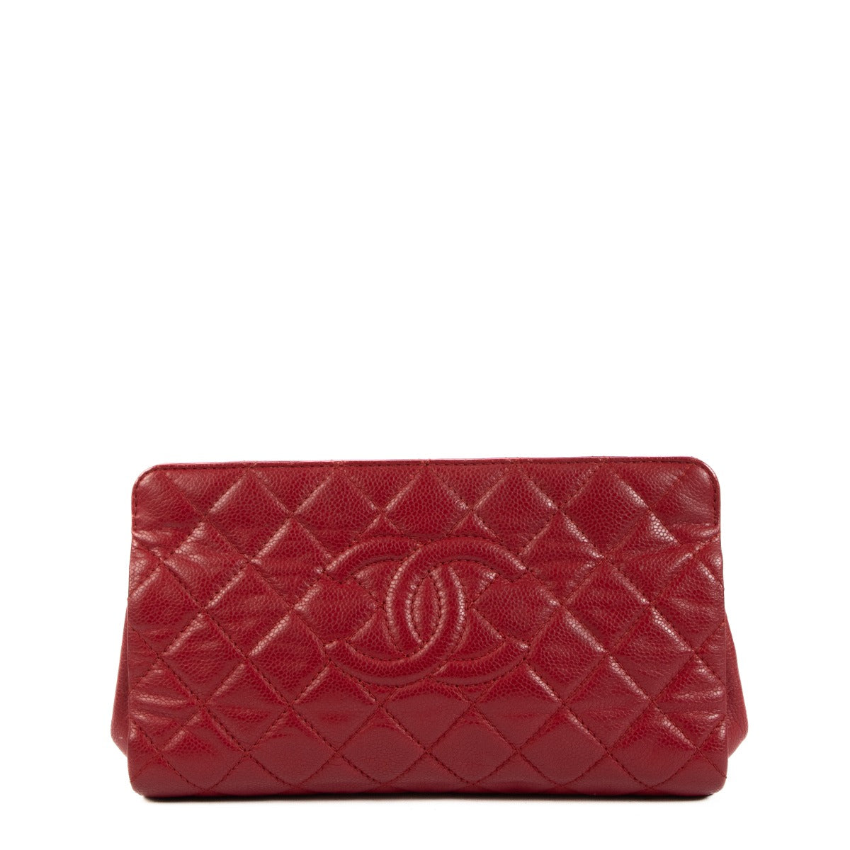 Shop an 100% authentic preloved Chanel Red Caviar Quilted Clutch Bag on Labellov.com