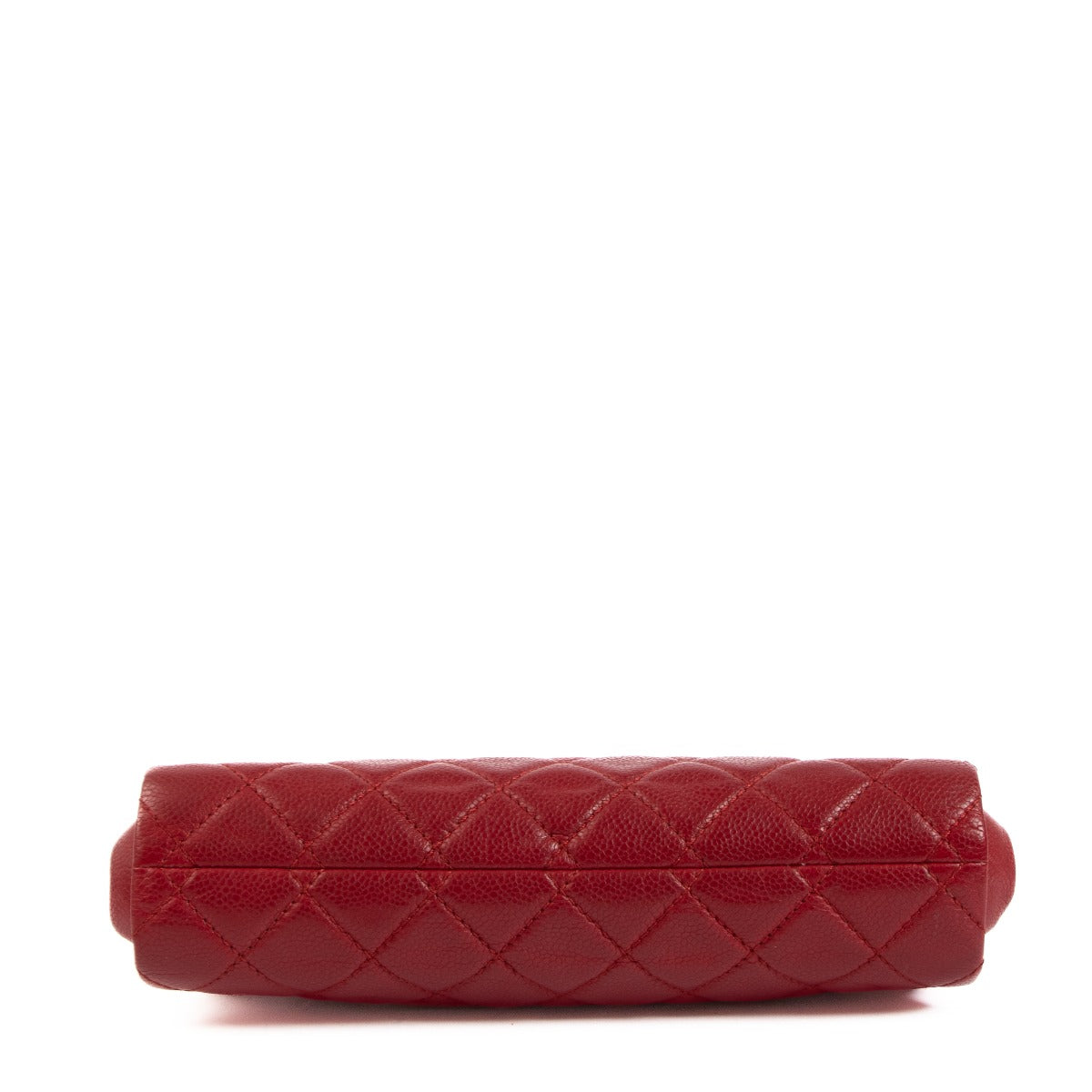 Chanel Red Caviar Quilted CC Clutch Bag