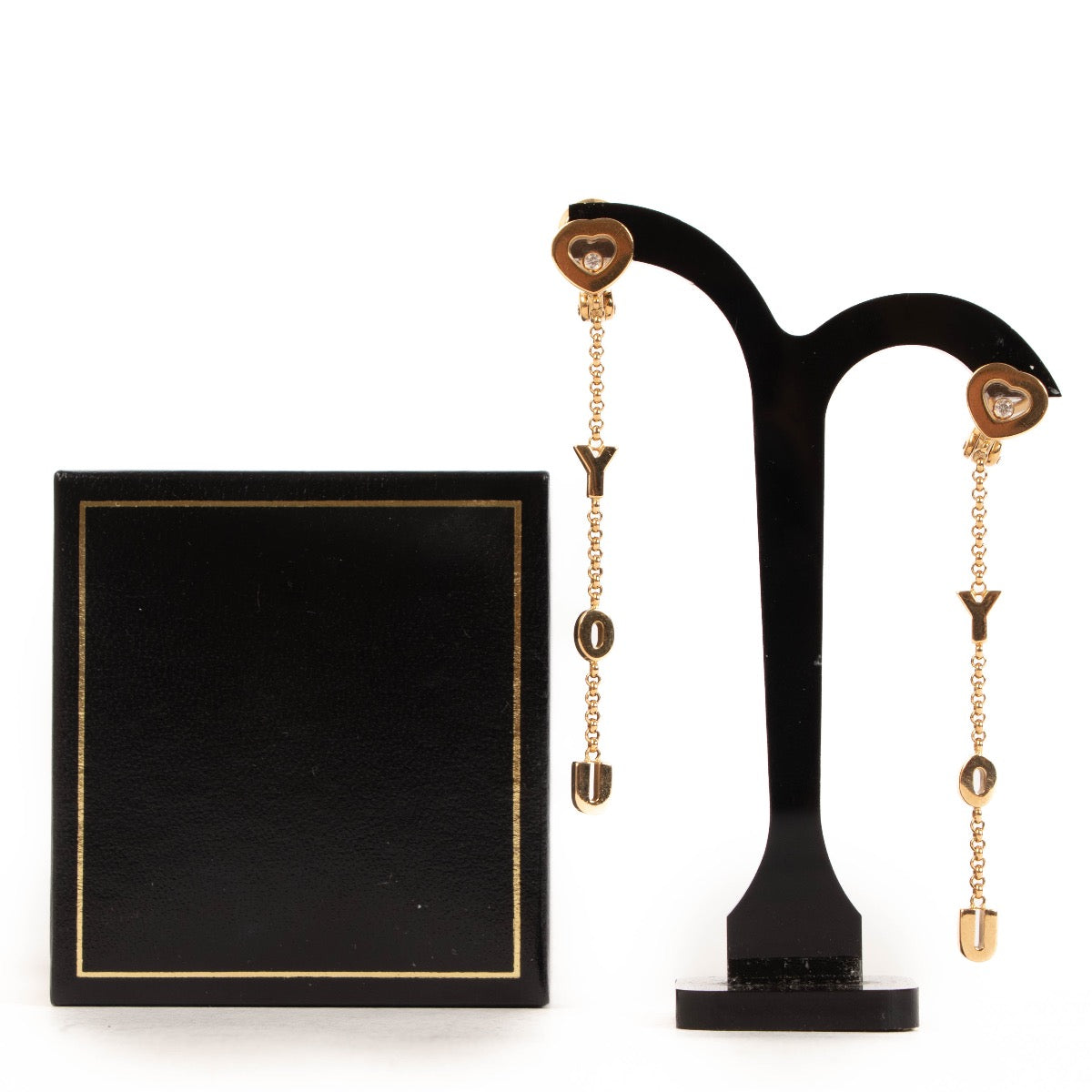 shop 100% authentic second hand Chopard 'HAPPY DIAMONDS I LOVE YOU' Pendant Gold Earrings on Labellov.com