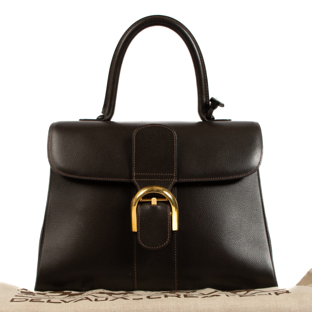 Delvaux Brillant MM Brown Jumping Calf