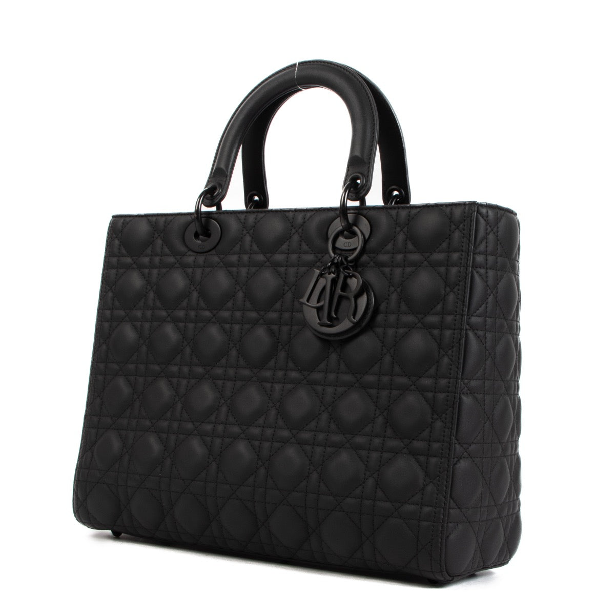 Shop safe online at Labellov in Antwerp, Brussels or Knokke this 100% authentic second hand Christian Dior Black Ultramat Calfskin Leather Medium Lady Dior