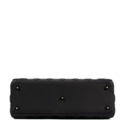 Shop safe online at Labellov in Antwerp, Brussels or Knokke this 100% authentic second hand Christian Dior Black Ultramat Calfskin Leather Medium Lady Dior