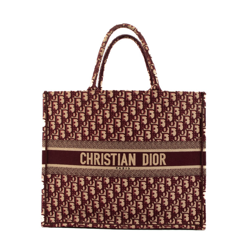 Christian Dior Burgundy Oblique Large Book Tote