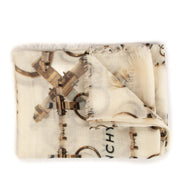 Givenchy White Hardware Print Wool Scarf