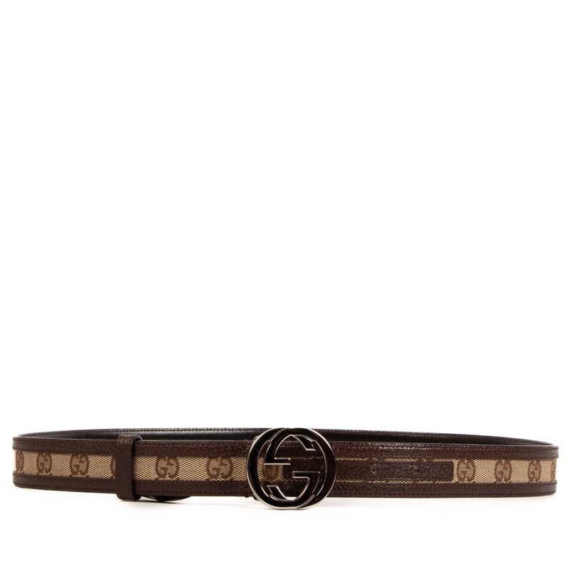 Shop safe online at Labellov in Antwerp this 100% authentic second hand Gucci Brown Monogram Belt - size 90