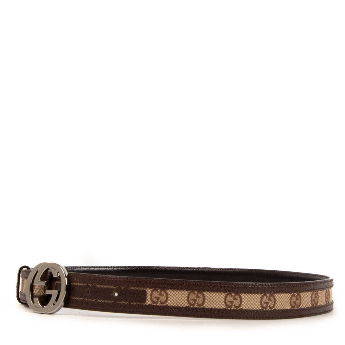 Shop safe online at Labellov in Antwerp this 100% authentic second hand Gucci Brown Monogram Belt - size 90