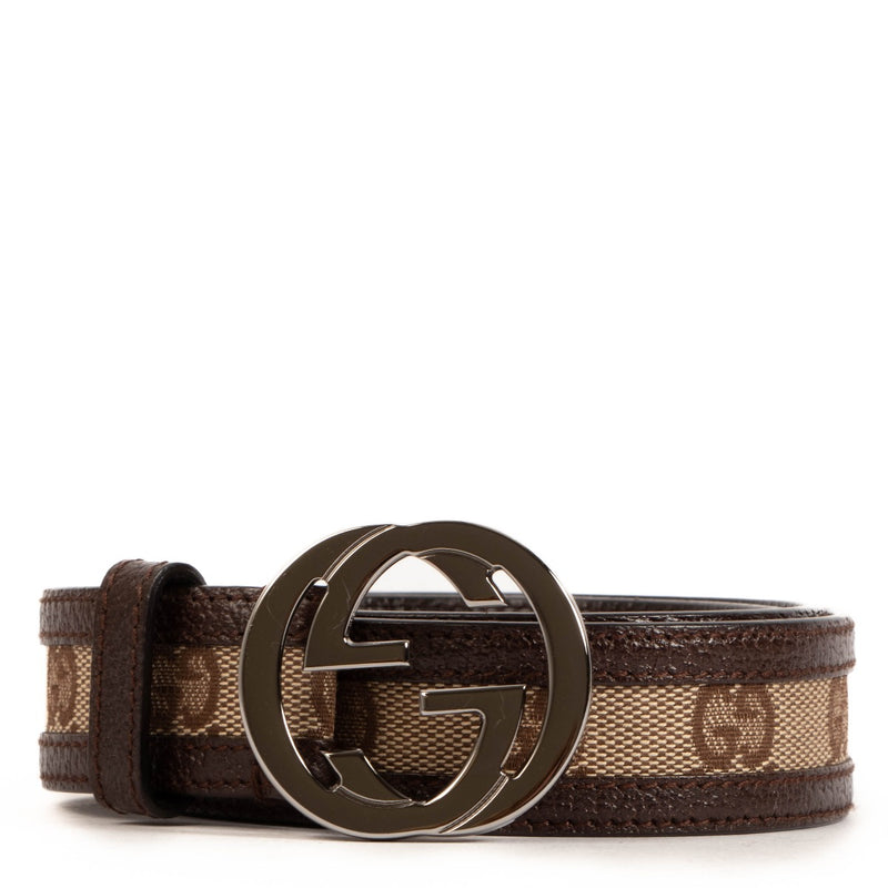 Shop safe online at Labellov in Antwerp this 100% authentic second hand Gucci Brown Monogram Belt - size 90