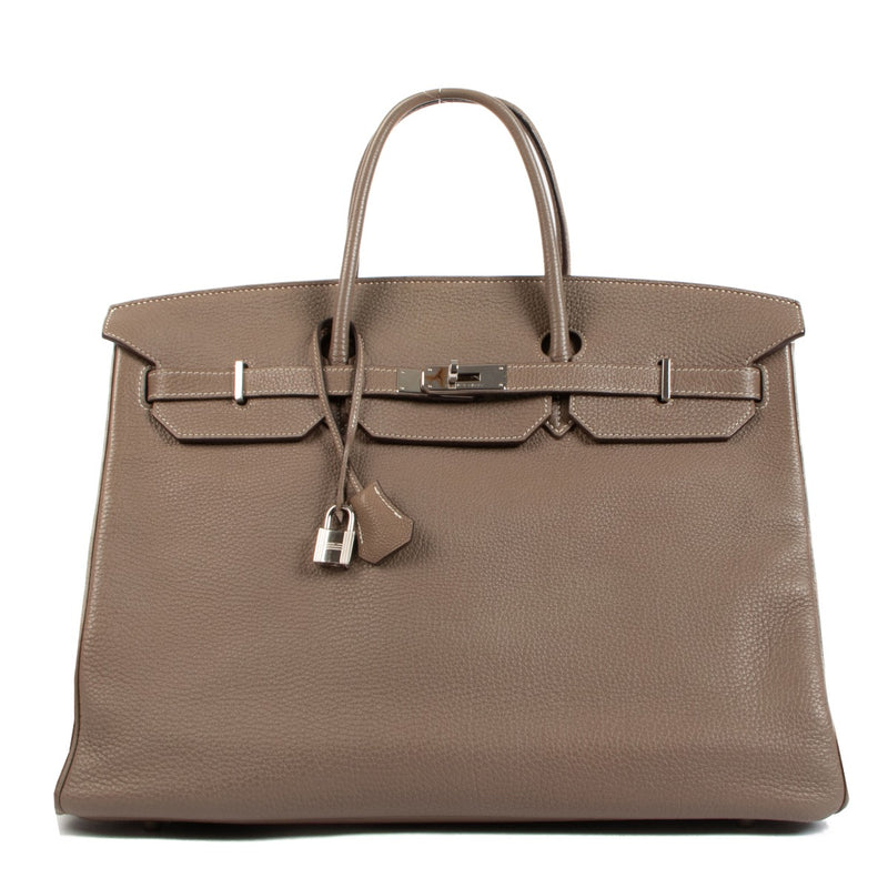 Hermès 2010 Birkin 40 Taurillon Clemence Etoupe PHW