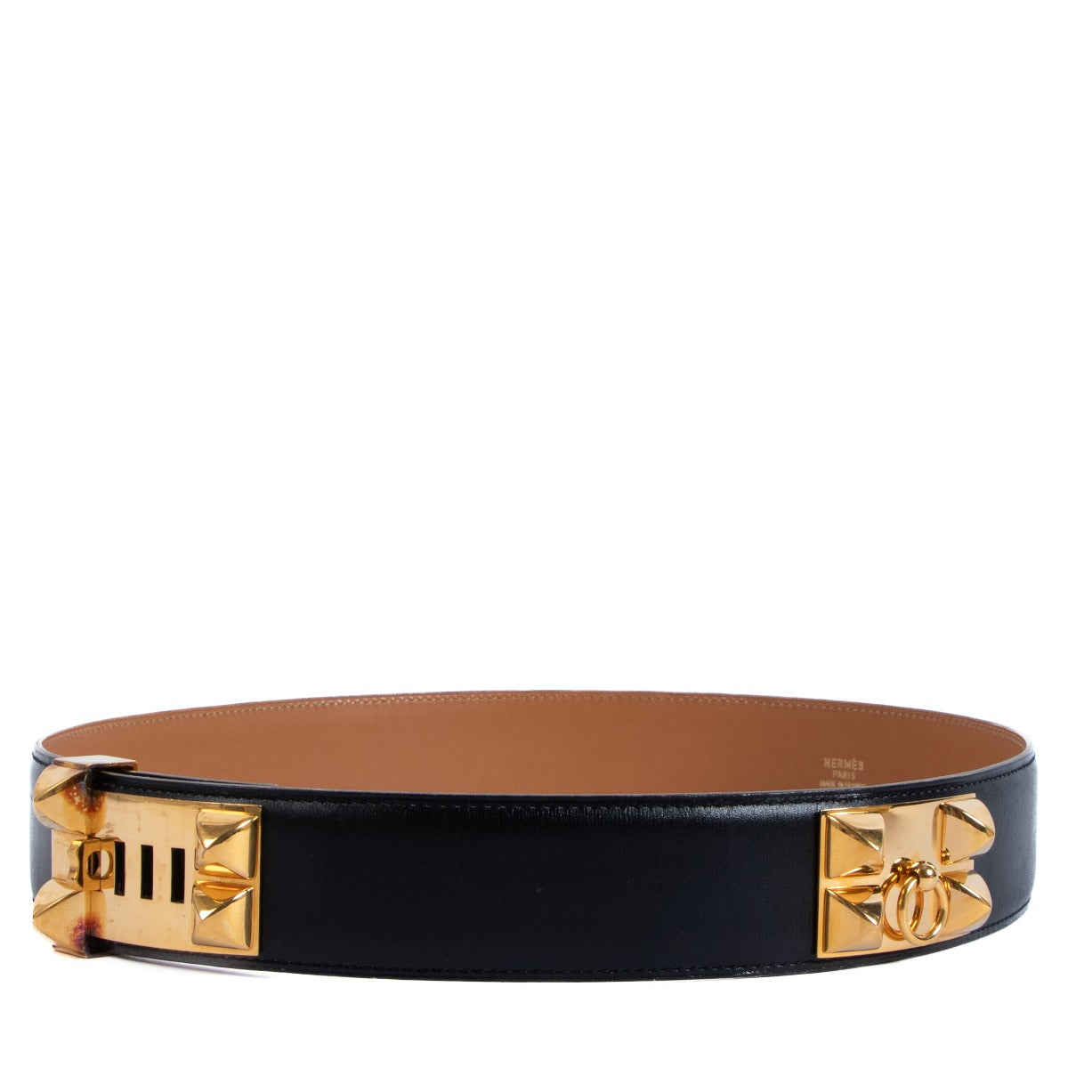 authentic second hand Hermès black collier de Chien belt on Labellov.com