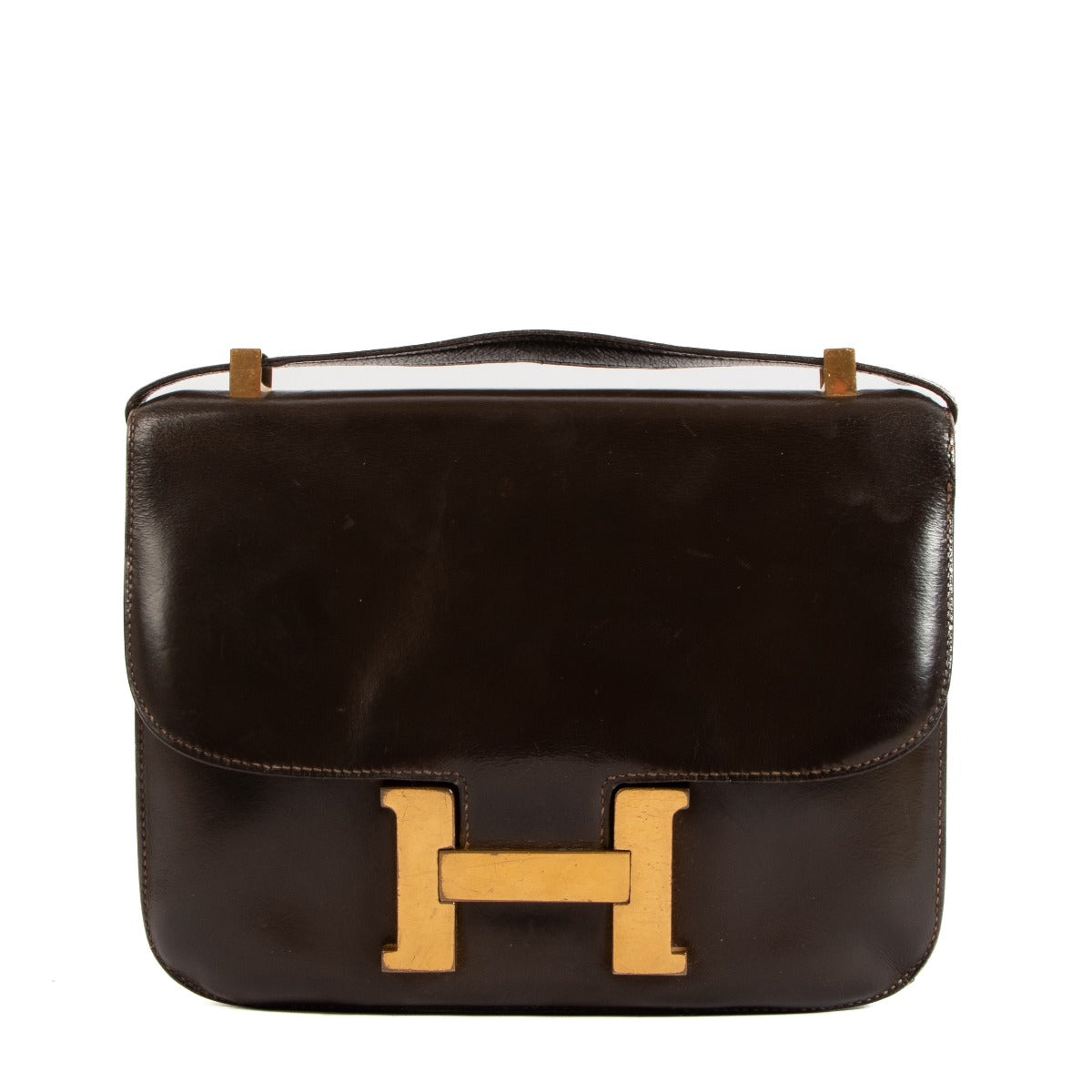 authentic second hand Vintage Hermès Brown Constance Shoulder bag on www.Labellov.com