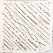 Hermès Chaines & Gourmettes 70 White Silk Scarf