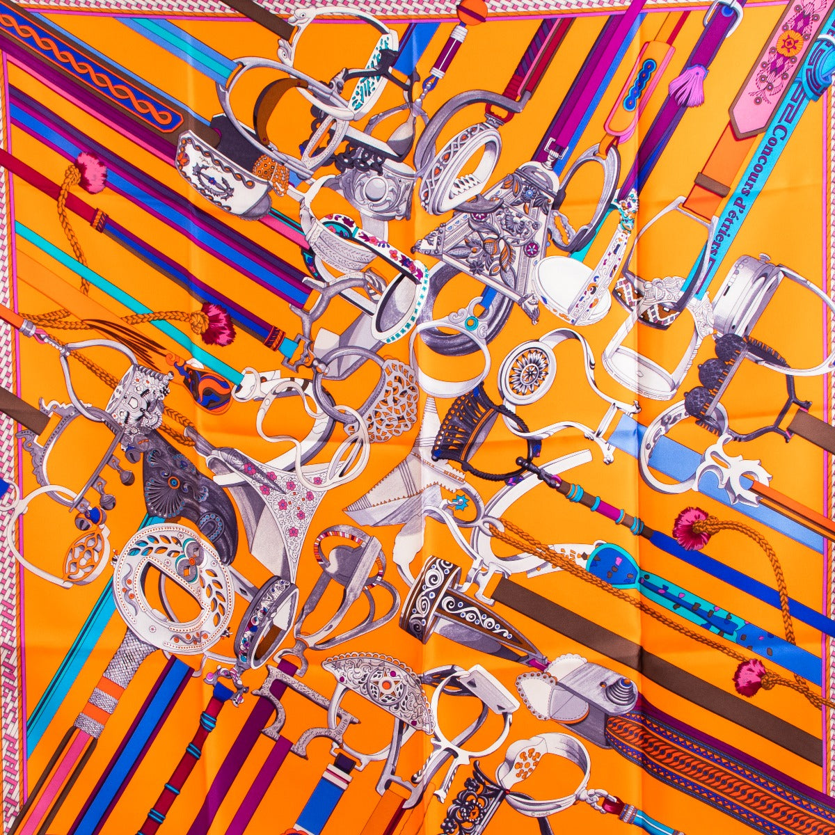 Hermès Orange Scarf Silk